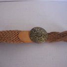Hollister Junior Size 100% Genuine Natural Tan Leather Wide Belt Sz XS/S NWNT