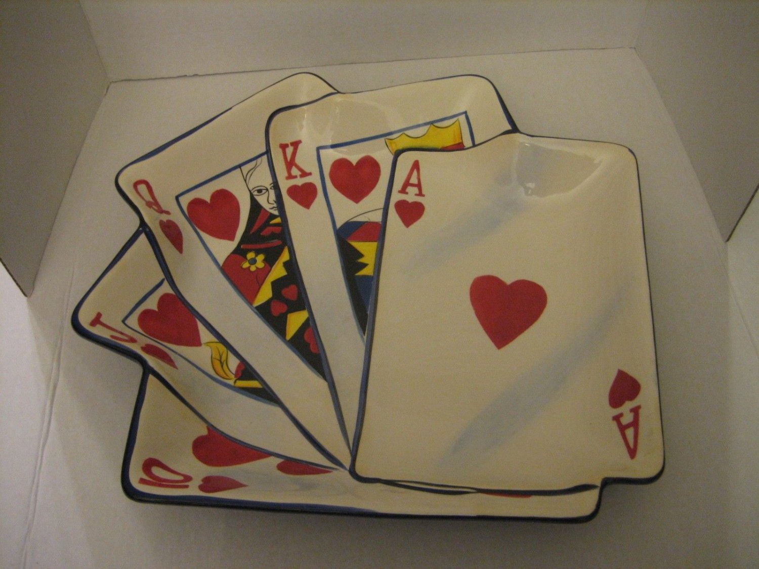 Clay Art Stone Lite Royal Flush Deck of Cards Ceramic Serving Dish Pre-Owned
