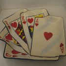 Clay Art Stone Lite Royal Flush Deck of Cards Ceramic Serving Dish Pre-Owned