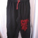 Shanghai Red Junior Size Red Dragon Black Capri Pants White Trim Sz L Pre-Owned