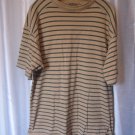Native Habitat Planet Earth Men's Tan/Green Striped Shirt Sz L Pre-Owned
