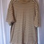 Native Habitat Planet Earth Men's Tan/Green Striped Shirt Sz L Pre-Owned