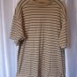 Native Habitat Planet Earth Men's Tan/Green Striped Shirt Sz L Pre-Owned