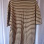 Native Habitat Planet Earth Men's Tan/Green Striped Shirt Sz L Pre-Owned