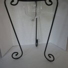 Large Clear Glass & Black Metal Pillar Candle Holder New 12 in.W x 22 in.T NW