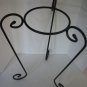 Large Clear Glass & Black Metal Pillar Candle Holder New 12 in.W x 22 in.T NW