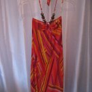 Chillipop Girl's Orange/Pink/Yellow Tie Around Neck Maxi Dress Sz 5-6 NWWT