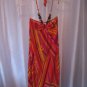 Chillipop Girl's Orange/Pink/Yellow Tie Around Neck Maxi Dress Sz 5-6 NWWT
