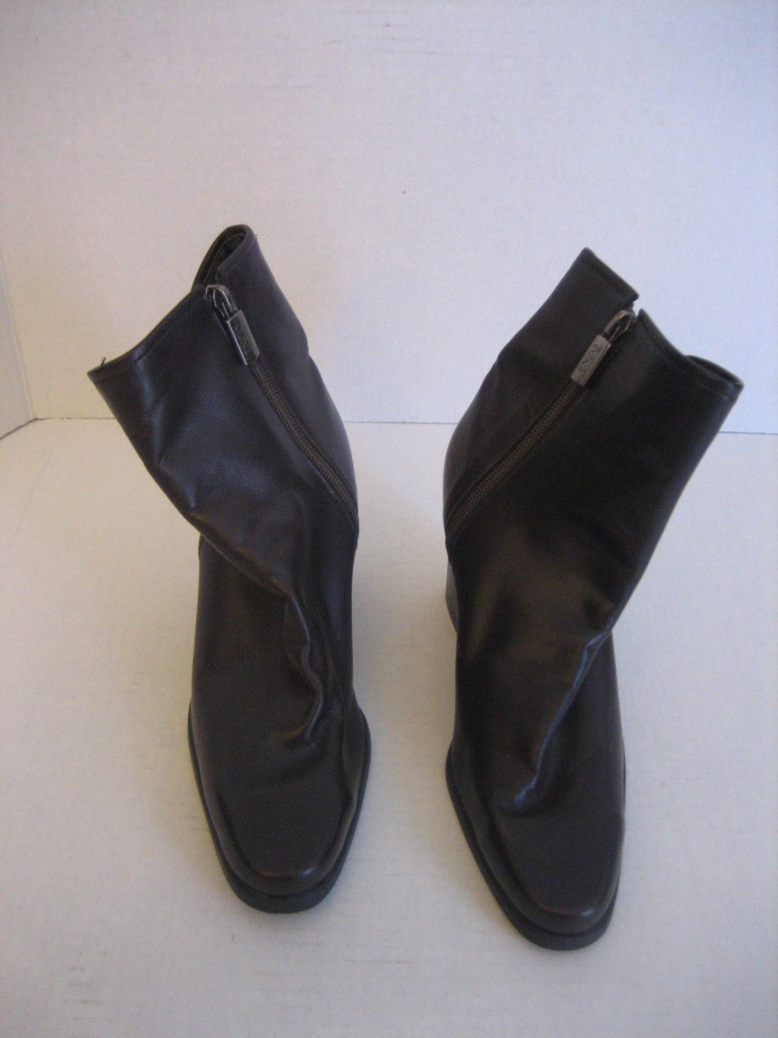 Enzo Angiolini Begany Women's Brown Leather Ankle Boots 2in. Heel Sz 7 1/2 NWNT