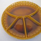 Vintage Maddux of Calif USA 3159 Ceramic Brown & Gold Relish Plate 9in.R. PreOwn