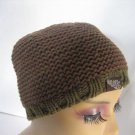 Earth Unisex Green/Brown Knit Beanie Hat Sz One Size Pre-Owned 55% Cotton
