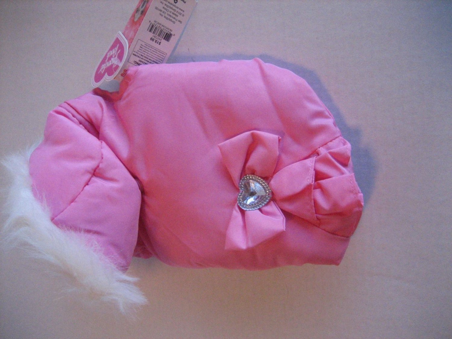 Smoochie Pooch Pink Ruffle Bow Hooded Jacket 100% Polyester Sz XXS New Fall15