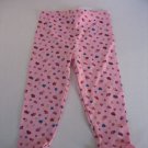Infant Girl's Pink Leggings Pants with Multi Color Hearts Sz 24M NWWWT 95%Cotton
