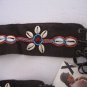 Roxy Junior Size Brown Suede Leather Beaded & Shell Tie Wide Belt Sz Free NWWT