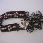 Roxy Junior Size Brown Suede Leather Beaded & Shell Tie Wide Belt Sz Free NWWT