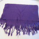 Women's Solid Purple Fringed Scarf/Wrap 100% Acrylic 28 in.W x 68 in.L NWNT