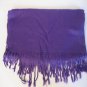 Women's Solid Purple Fringed Scarf/Wrap 100% Acrylic 28 in.W x 68 in.L NWNT