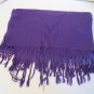 Women's Solid Purple Fringed Scarf/Wrap 100% Acrylic 28 in.W x 68 in.L NWNT
