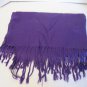 Women's Solid Purple Fringed Scarf/Wrap 100% Acrylic 28 in.W x 68 in.L NWNT