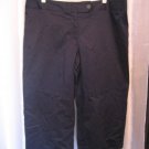 George Stretch Extended Tab Crop Pants Navy Aviator Sz 16 97%Cotton/3%Spandex NW
