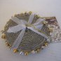 Winter Frost Silver Beaded Round Coasters w/Silver/Gold Little Bells Set of 4 NW