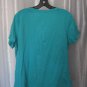 Faded Glory Junior Size Turquoise Green V Neck Shirt Sz XL 16/18 Pre-Owned
