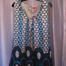 She's Cool Junior Size Brown/Blue/Cream Sleeveless Knee Length Dress Sz L NWWT