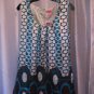 She's Cool Junior Size Brown/Blue/Cream Sleeveless Knee Length Dress Sz L NWWT