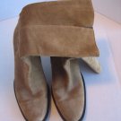 Banana Republic Women's Tan Suede Mid Calif inside Zipper Boots Sz 8 Pre-Owned