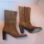 Banana Republic Women's Tan Suede Mid Calif inside Zipper Boots Sz 8 Pre-Owned