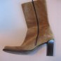 Banana Republic Women's Tan Suede Mid Calif inside Zipper Boots Sz 8 Pre-Owned