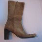 Banana Republic Women's Tan Suede Mid Calif inside Zipper Boots Sz 8 Pre-Owned