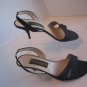 Donna Karan New York Women's Black Fabric Open Toe Mid Heel Shoes Sz 8 PreOwned