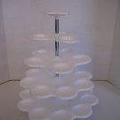 White Plastic/Metal 5 Tier Holds 27 Dessert/CupCake Stand 15in.T Pre-Owned