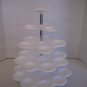 White Plastic/Metal 5 Tier Holds 27 Dessert/CupCake Stand 15in.T Pre-Owned