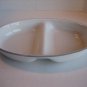 Pfaltzgraff White & Blue Oval Ceramic 2 SIded Serving Bowl 8.5W Made in USA New