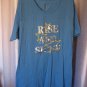 Dreams & Co. Women's Blue Rise and Shine Short Sleeve Sleep Shirt Sz 1X/2X NWNT