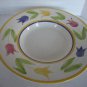 CIC Large Ceramic White Serving Bowl w/Tulip Flowers 16 in. R 3 in. D Pre-Owned