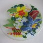 Decorative Clear Glass Multi-Color Floral Candy Dish Bowl 8 1/4 in.R  x 3 in.D