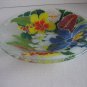 Decorative Clear Glass Multi-Color Floral Candy Dish Bowl 8 1/4 in.R  x 3 in.D