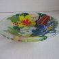 Decorative Clear Glass Multi-Color Floral Candy Dish Bowl 8 1/4 in.R  x 3 in.D