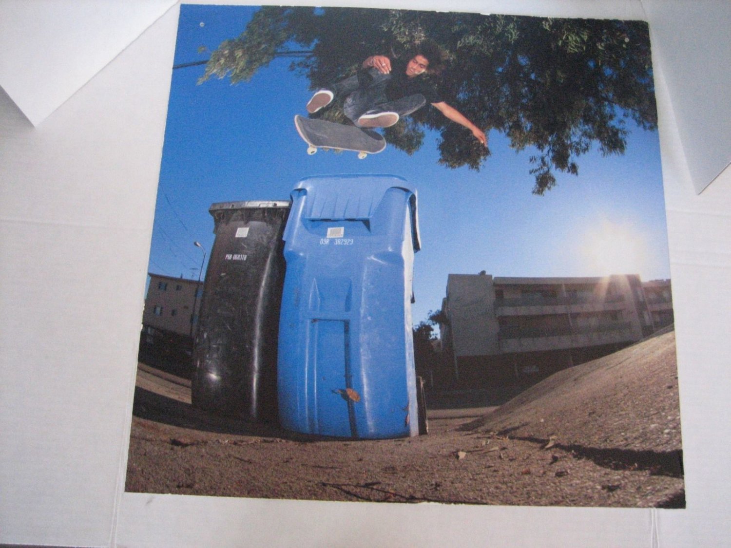 Vans Skateboarder Jumping Trash Cans Plastic Store Display 19x19 in.Sq