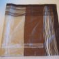 Women's Multi-Brown/Tan/White Striped 30 in.Sq 100%Polyester Scarf Made in Italy
