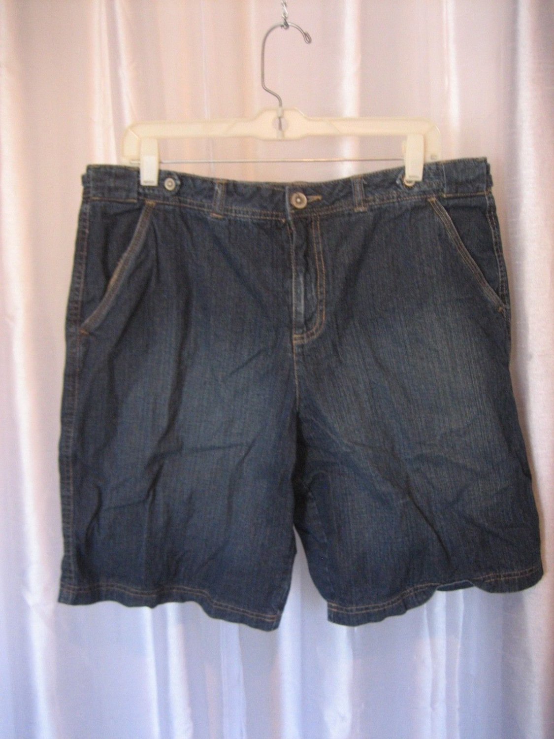Faded Glory Junior Size Blue Jean Denim Casual Shorts 100%Cotton Sz 14 Pre-Owned