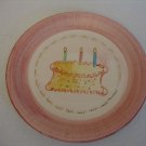 Ruby Peach/Pink Slice of Birthday Cake Ceramic Dinner Plate 10 1/2 in.Round NWWT