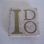 I Do Square White & Grey Stone Magnet I Do 2 x 2 inch Sq. New 809663252173