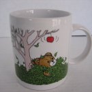 Teddy Bear Under a Tree in Leaves Ceramic Coffee Mug/Cup New 3 3/4 in T.x3 in.W.