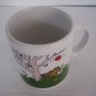 Teddy Bear Under a Tree in Leaves Ceramic Coffee Mug/Cup New 3 3/4 in T.x3 in.W.