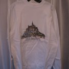 Mont-Saint-Michel Women's White Pullover Sweatshirt Sz XL 50% Cotton/50%Poly New