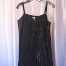 Roxy Junior Size Black Eyelet Spaghetti Strap Short Sundress Sz S 100%Cotton